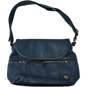 The Sak Carson Leather Shoulder Bag Buckle Straps Blue Leather Crossbody Bag